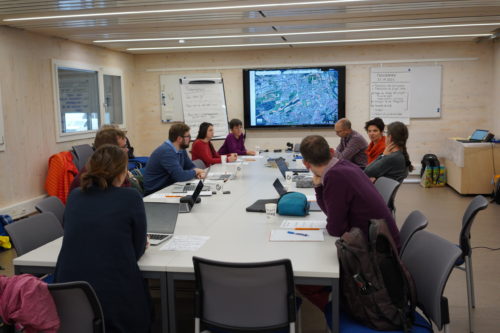 Arbeitsgruppe zum Pilotprojekt Chamblioux-Bertigny, einem Living Lab, das dem Bodenqualitätsindex Gestalt verleihen soll.