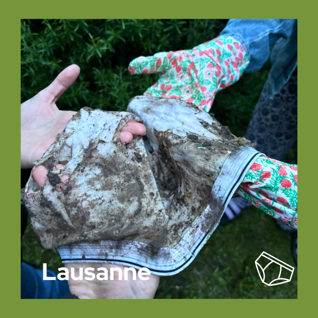 Eine kaum zersetze Unterhose in Lausanne